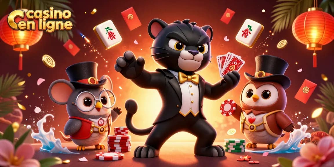 Jeu au casino en ligne avec des personnages amusants et des éléments de jeu colorés.