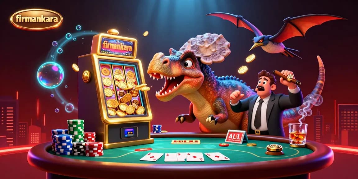 Experience dynamic winnings at firmankara with a pachycephalosaurus triggering jackpots amidst casino chaos.