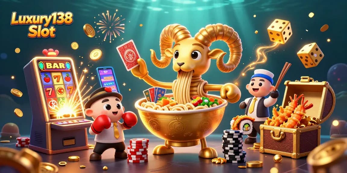 Win big with Luxury138 Slot at a vibrant online casino featuring engaging 3D characters and dynamic elements.