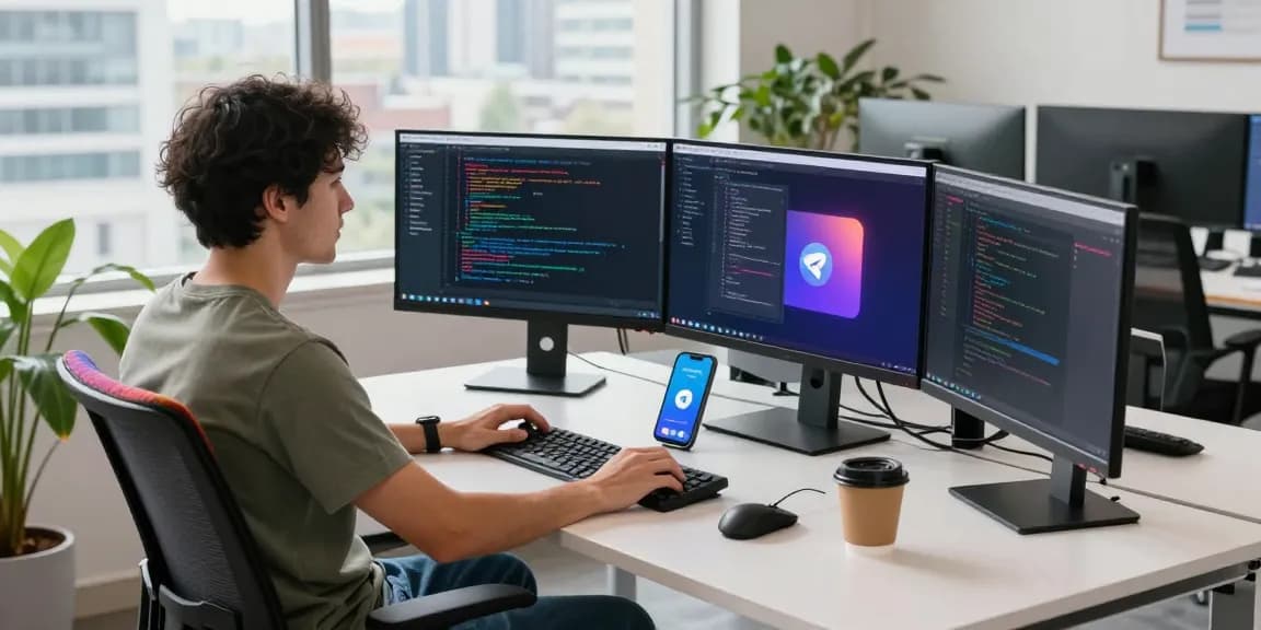 Explore Telegram Download with seamless integration in an engaging tech workspace.