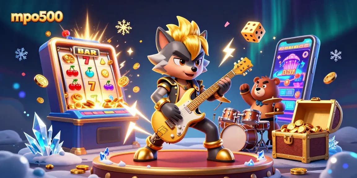 Watch the mpo500 rock star emblem come alive as the casino scene erupts with games and excitement!