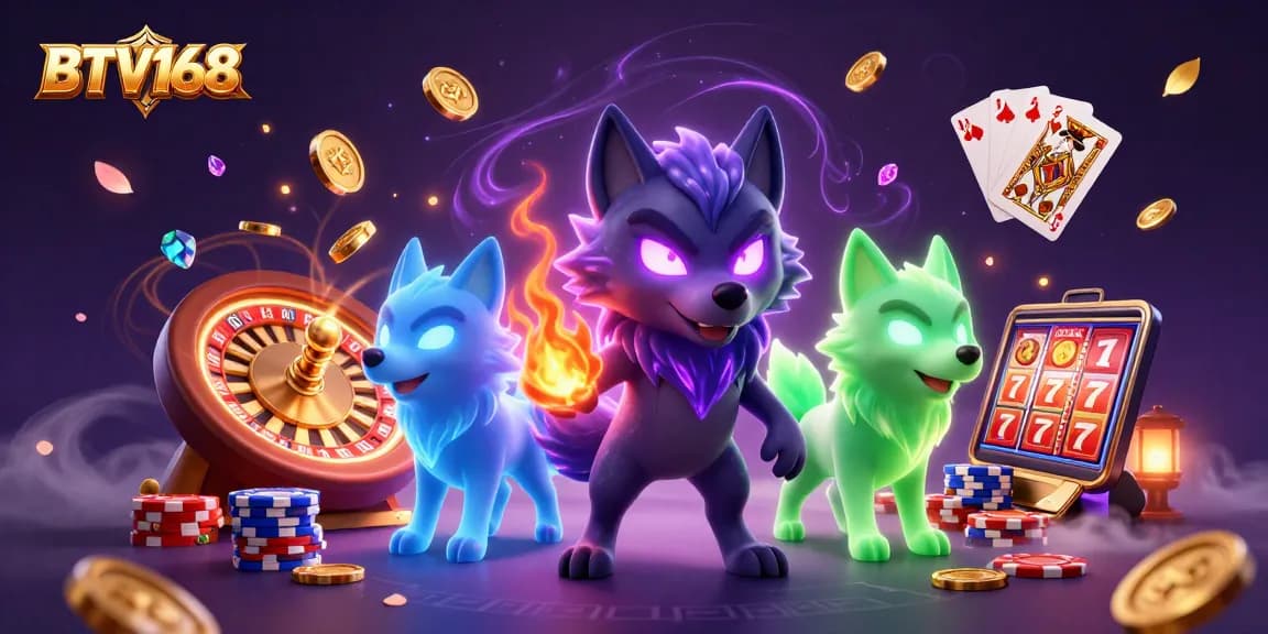BTV168 captivates players with dynamic ghostly wolves, casino elements, and immersive gaming atmosphere.