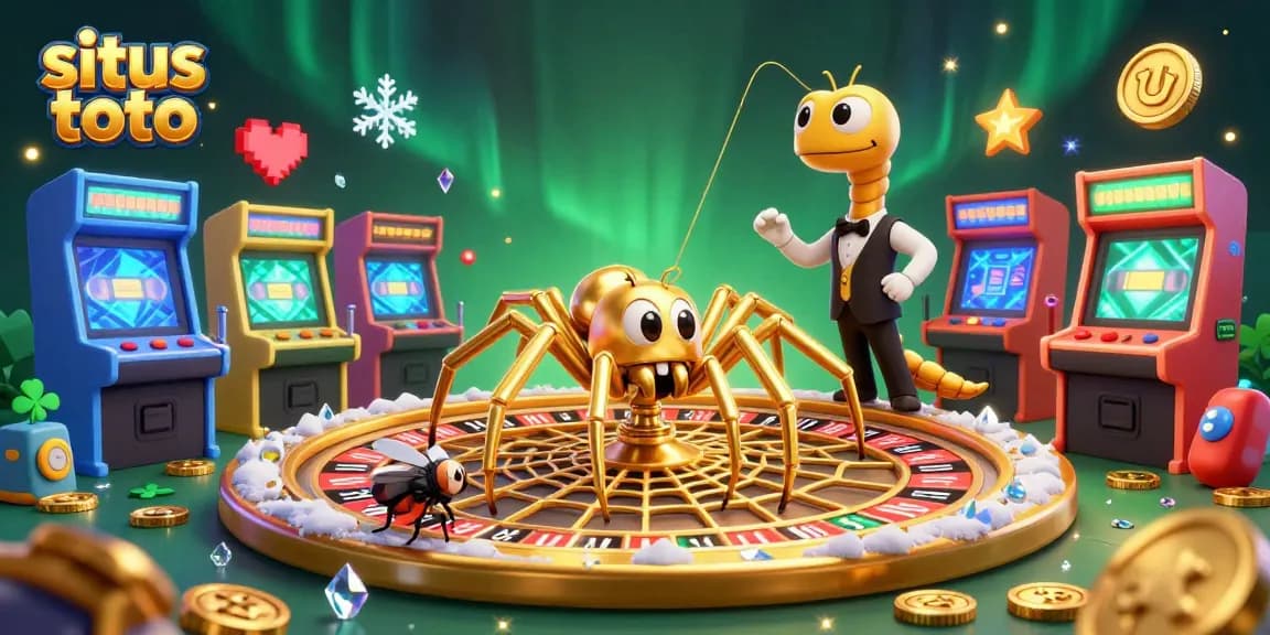 Place bets confidently at situs toto with our dynamic roulette-inspired illustration, showcasing vibrant gaming elements.