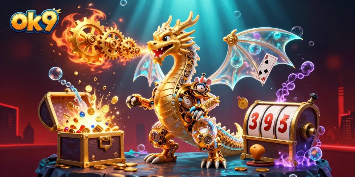 Betting on ok9 brings excitement with a golden dragon and treasure-filled casino adventure.