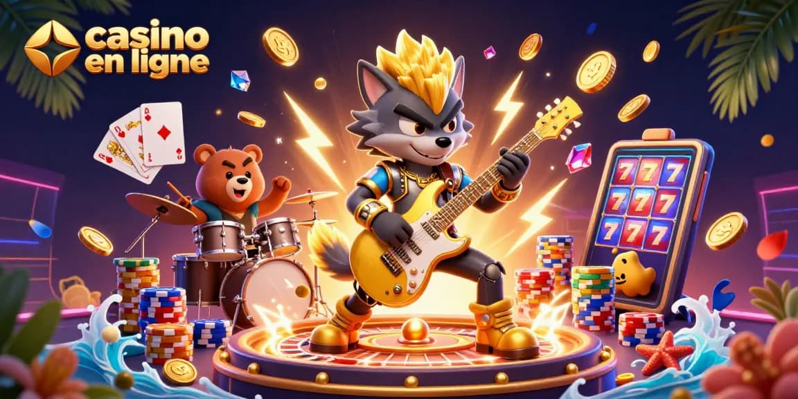 Gagnez avec le casino en ligne en profitant d'une scène animée de jeux de casino captivants.