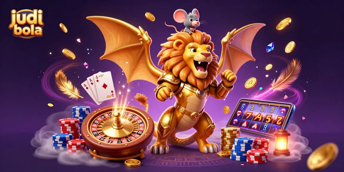 Experience the thrill of judi bola in a vibrant, dynamic casino illustration with engaging betting elements.
