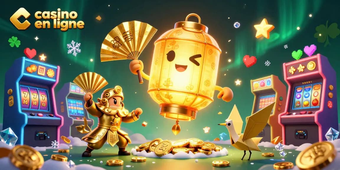 Découvrez des jeux captivants de casino en ligne avec cette illustration dynamique et colorée.