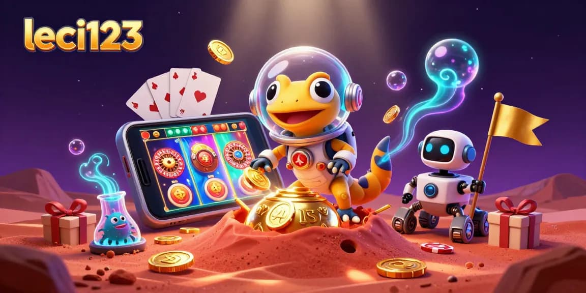Experience the thrilling leci123 casino adventure with a vibrant Martian gecko and exciting slot games.
