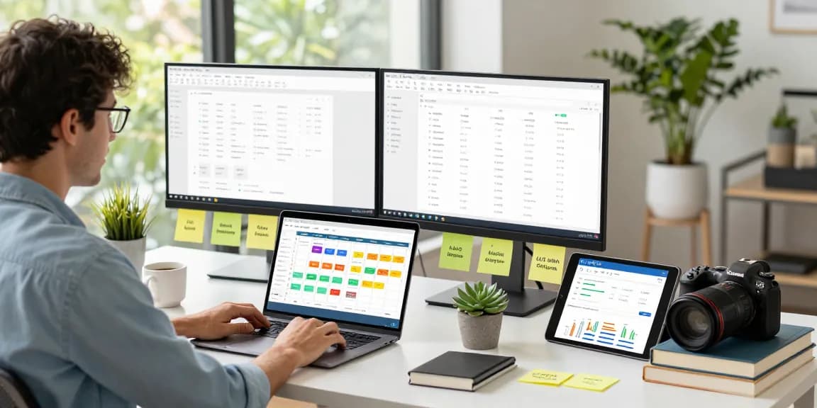 SEO specialist analyzing LLG link indx services in a modern marketing workspace.