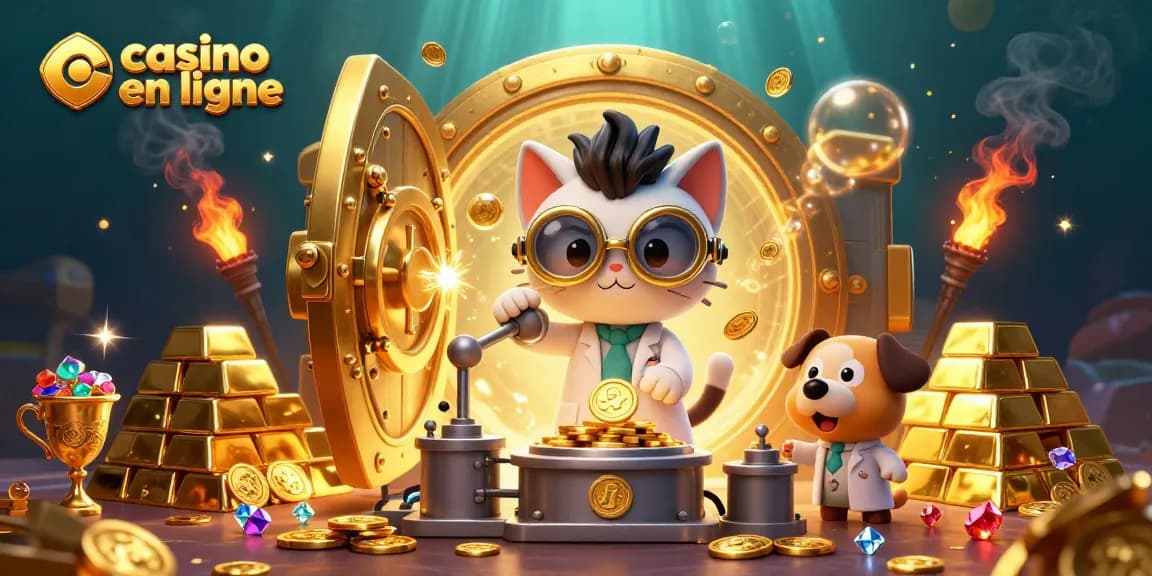 Gagnez aux jeux de casino en ligne avec cette scène dynamique pleine de trésors