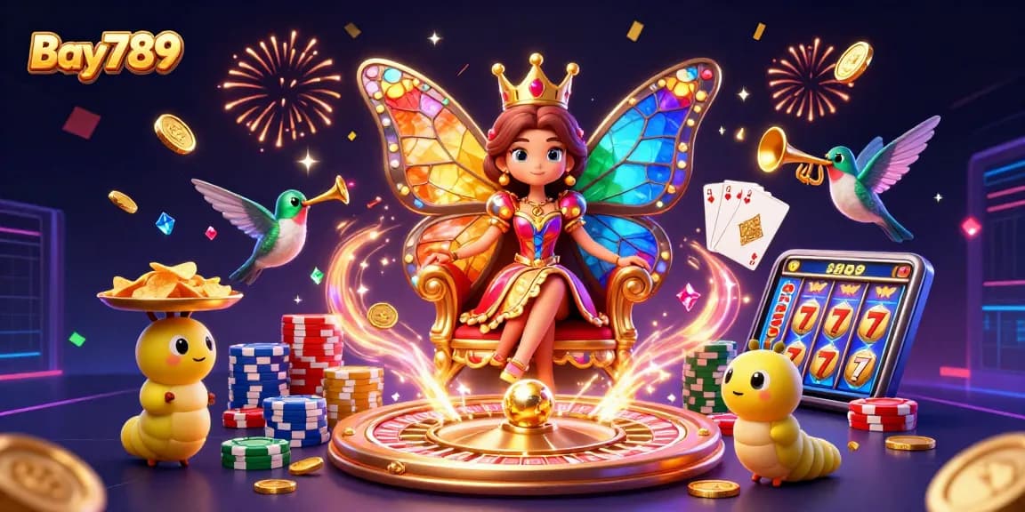 Experience thrilling action at Bay789 with a vibrant casino scene filled with games and excitement!