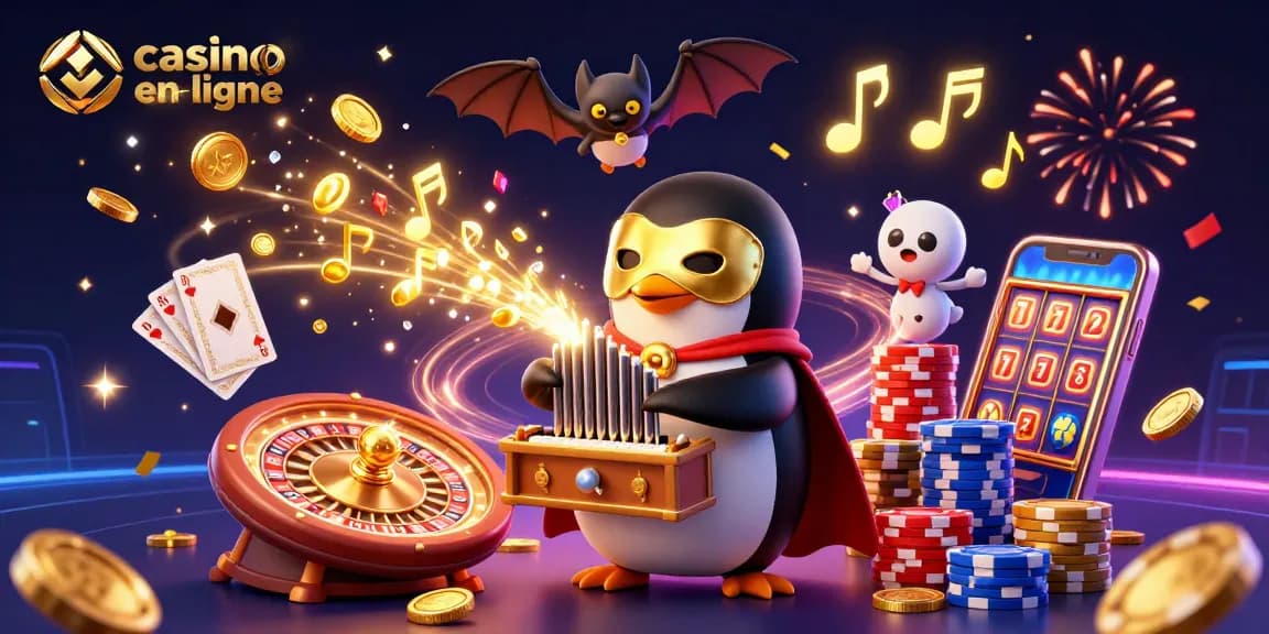Rendez-vous au casino en ligne avec un pingouin opéra paranormal, jouant de l'orgue et générant de l'or.