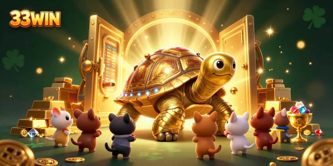 Engage in thrilling games at 33WIN with a vibrant 3D casino scene filled with excitement.