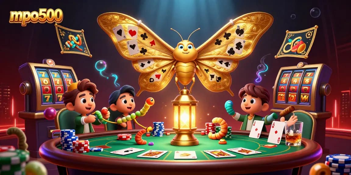 Experience the vibrant gaming energy of mpo500 with stunning slot and poker elements.