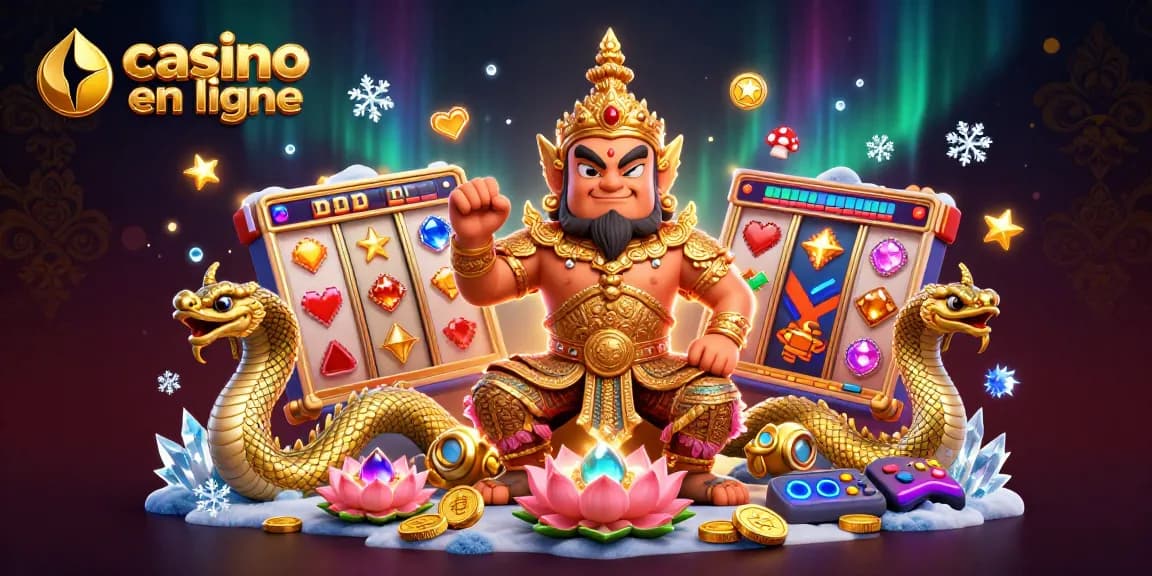 Jouez sur un casino en ligne avec des gardiens colorés, des rouleaux et des jackpots scintillants.
