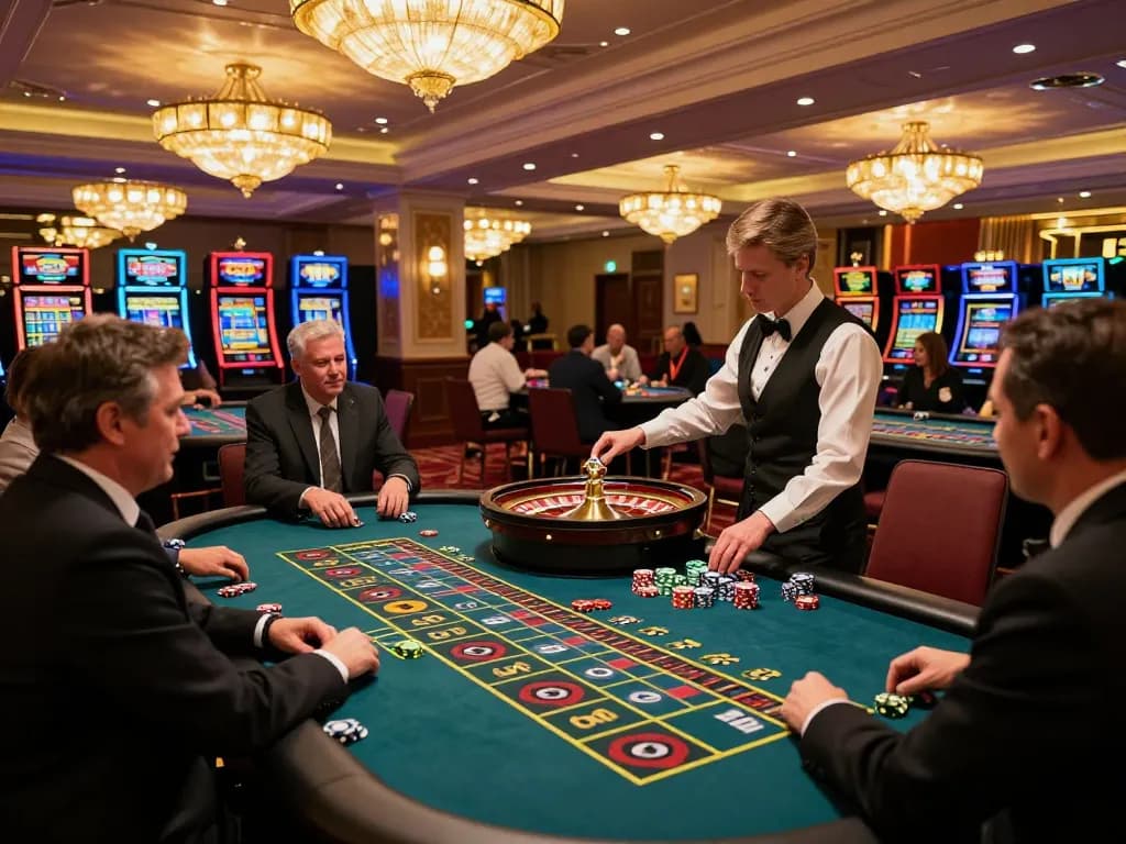 Players enjoying roulette at a luxurious casino while exploring 58win.
