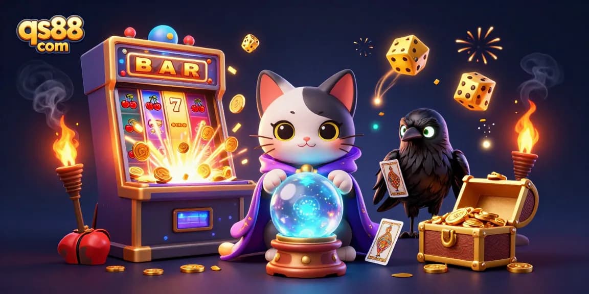 Experience the thrill at qs88 com with vibrant 3D casino elements and mystical characters.