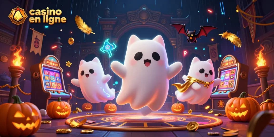Jouez dans le casino en ligne avec des personnages fantastiques et des éléments enjoués flottant dans un décor lumineux