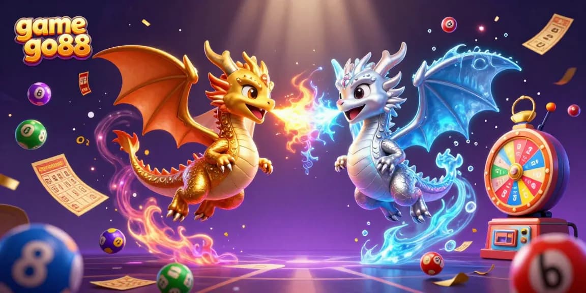 Join the fun with game go88 as twin dragons unleash their powers amidst vibrant casino elements.