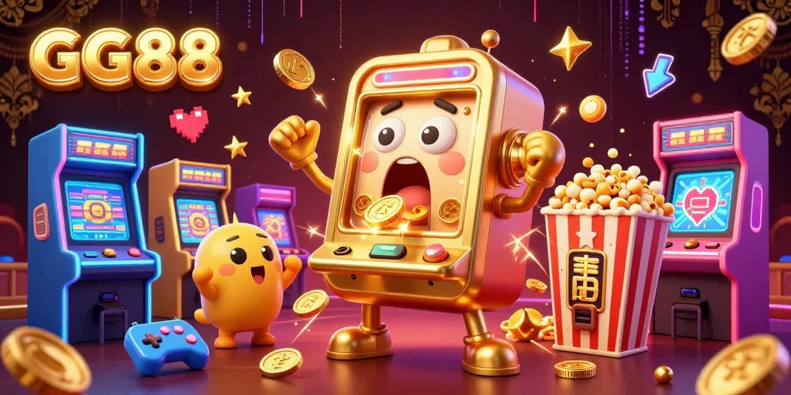 Spin the GG88 winning slot machine as coins shower down, surrounded by cheerful baby slots and vibrant game elements.