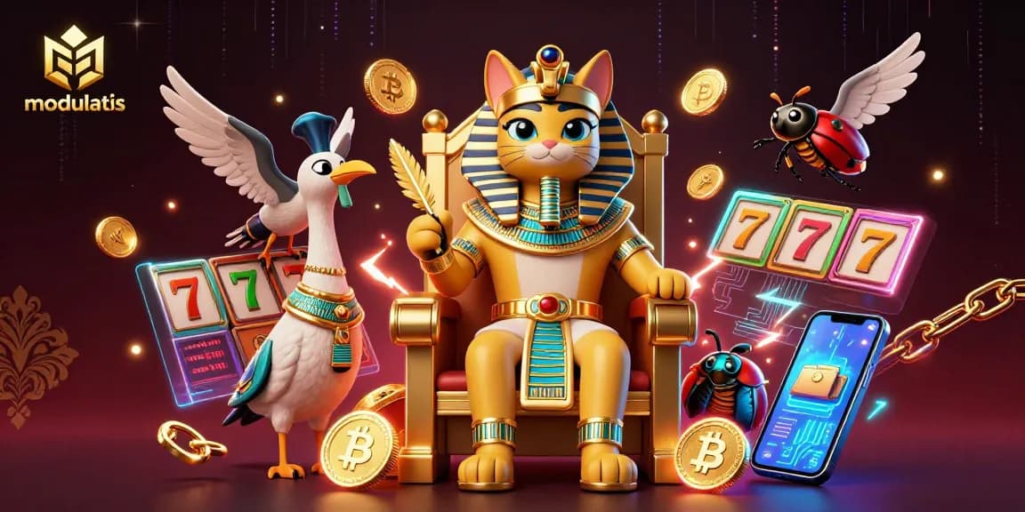 Permainan slot menarik di modulatis dengan simbol hoki dan elemen digital, memberikan pengalaman bermain yang seru.