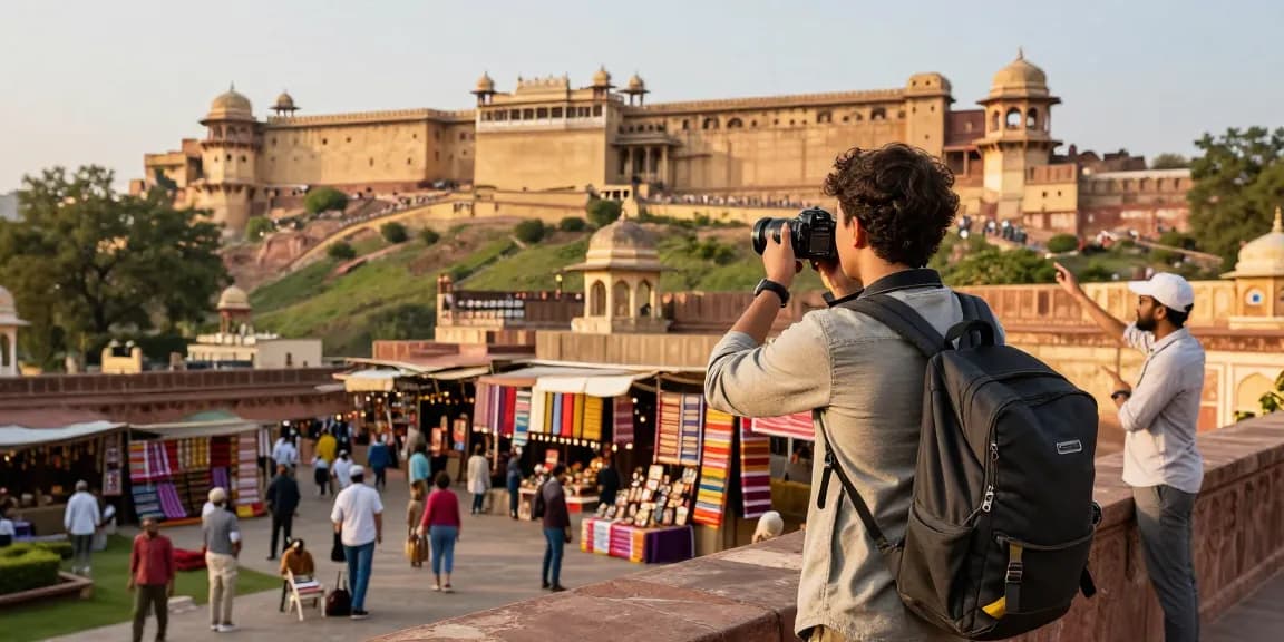 Tour and Travels Agency Jaipur: A traveler capturing the essence of Jaipur's vibrant culture and stunning landmarks.