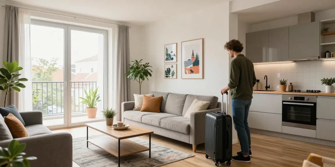Bequeme und stilvolle Monteurzimmer Hannover für Geschäftsreisende mit modernen Möbeln und einladendem Ambiente.