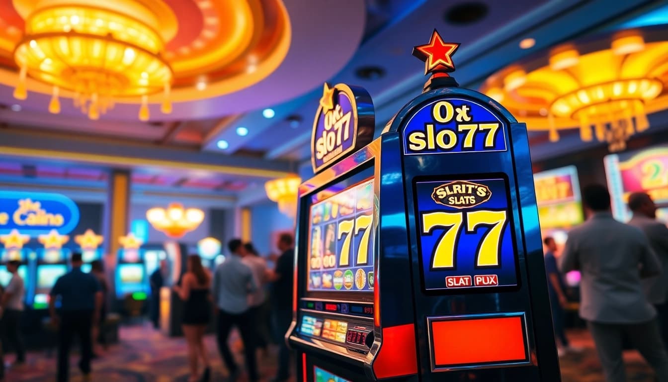 Menang besar dengan slot777 menggunakan mesin slot penuh warna di kasino.