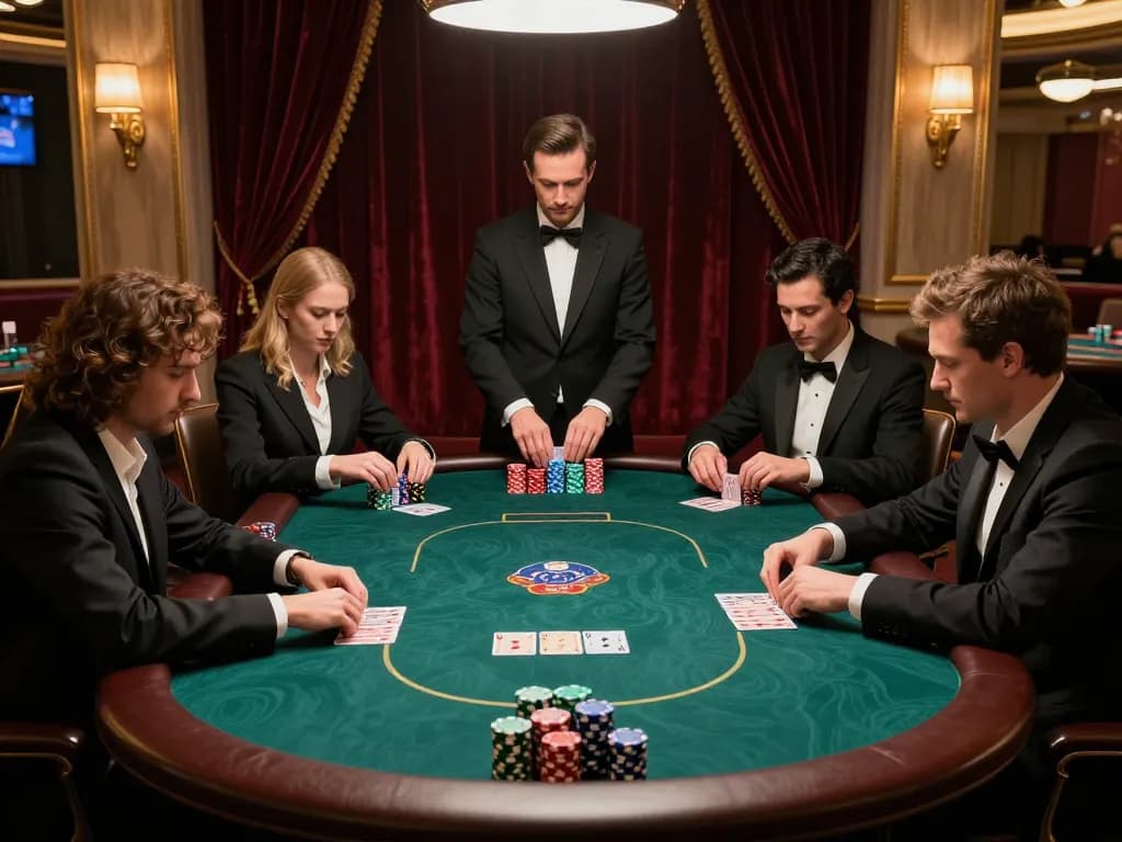 Sunwin players engaged in a high-stakes poker game at a luxury casino table.
