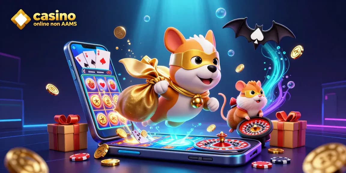 Gioca nei migliori casino online non AAMS con divertenti personaggi dei videogame e simboli emozionanti dei giochi d'azzardo.