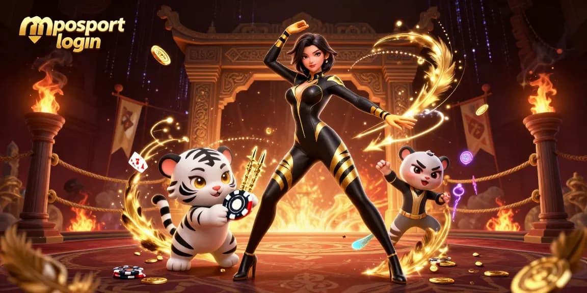 Engage in thrilling gameplay with mposport login at a dynamic casino scene filled with excitement.