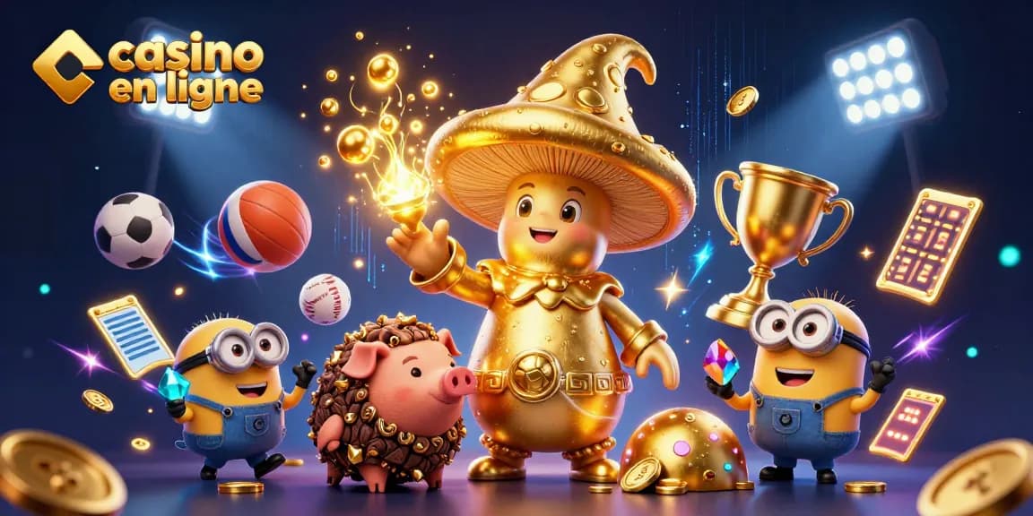Admirez un casino en ligne animé où un sorcier champignon et un cochon truffier révèlent des trésors.