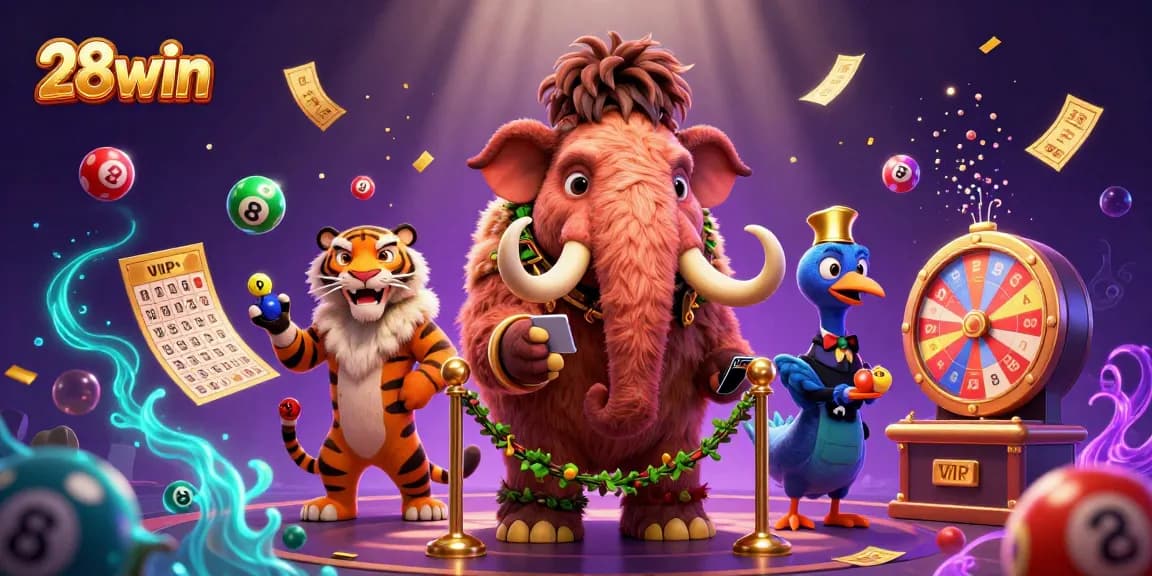 Experience thrilling gaming moments at 28win with vibrant lottery and casino elements.