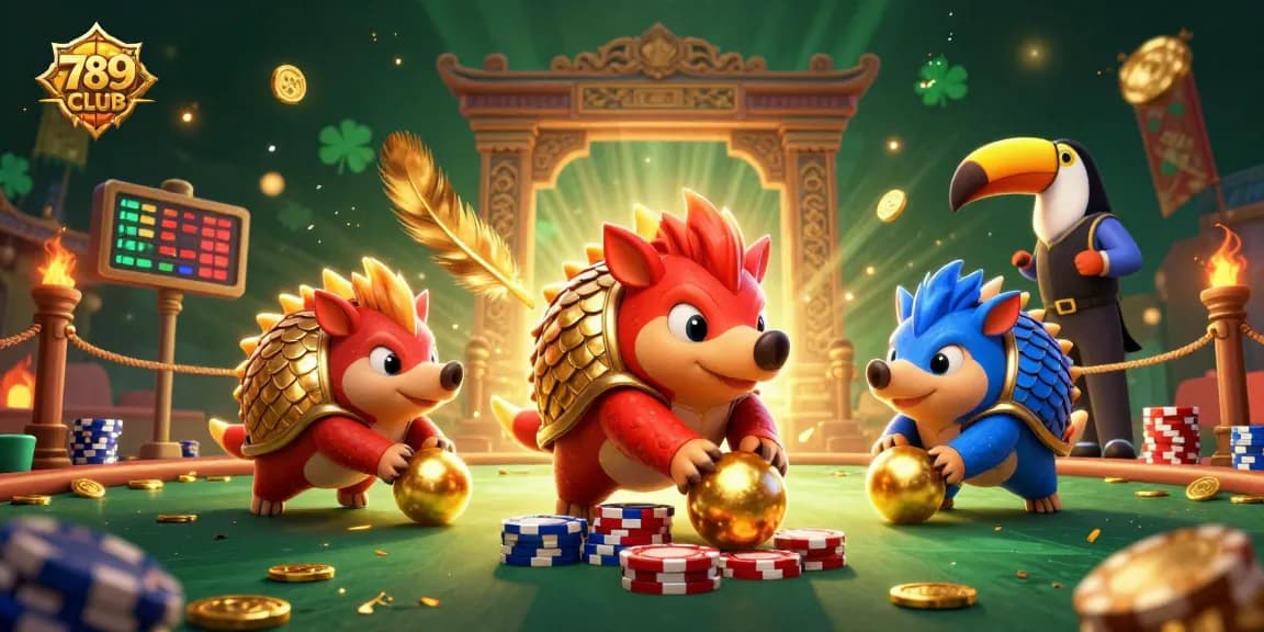 Join the exciting gameplay at 789CLUB, featuring dynamic pangolins competing in a vibrant casino battle.