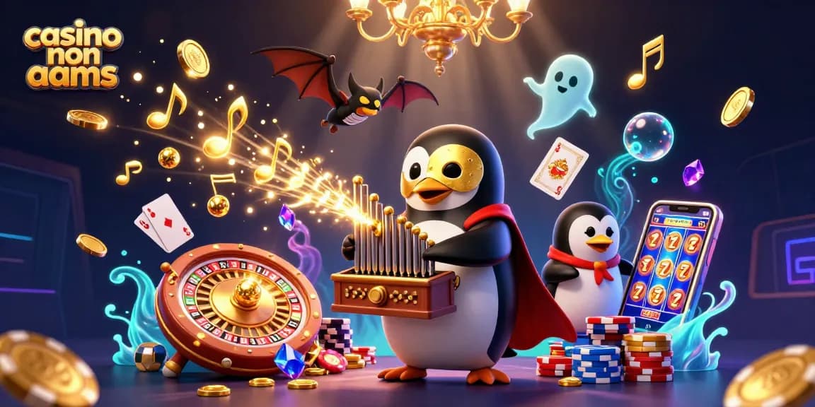 Gioca nei casino non AAMS, con il pinguino fantasma dell'opera e monete dorate che piovono