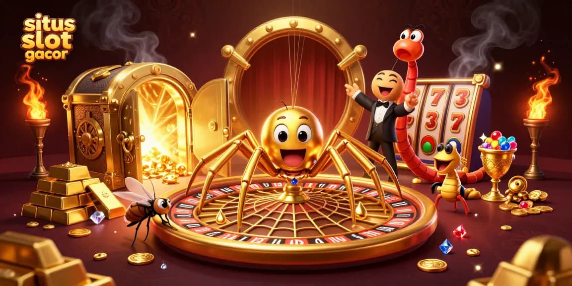 Experience thrilling wins at situs slot gacor with a vibrant 3D cartoon casino scene.