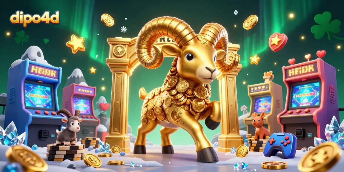 Experience exhilarating gameplay with DIPO4D as the golden ram charges through a dynamic casino scene.