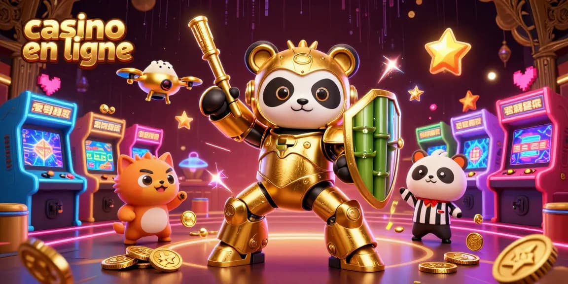 Jouez à des jeux captivants dans un casino en ligne avec des machines à sous colorées et des personnages animés.