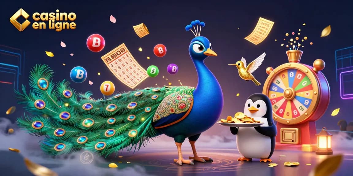 Jouez au casino en ligne avec des personnages de jeu captivants et des éléments de loterie.