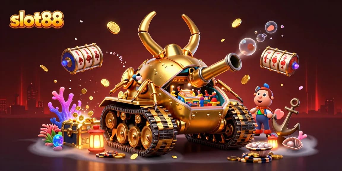 Menangkan jackpot slot88 di casino mini dalam tank keong emas yang megah.