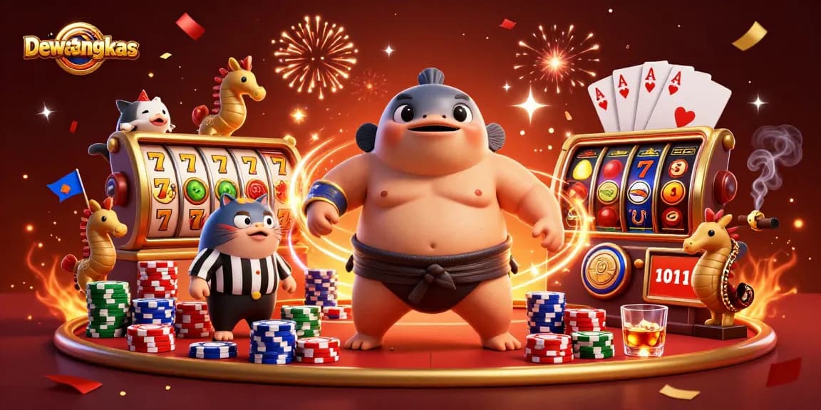 Dewatangkas showcases an exciting underwater casino scene with vibrant characters and game elements.