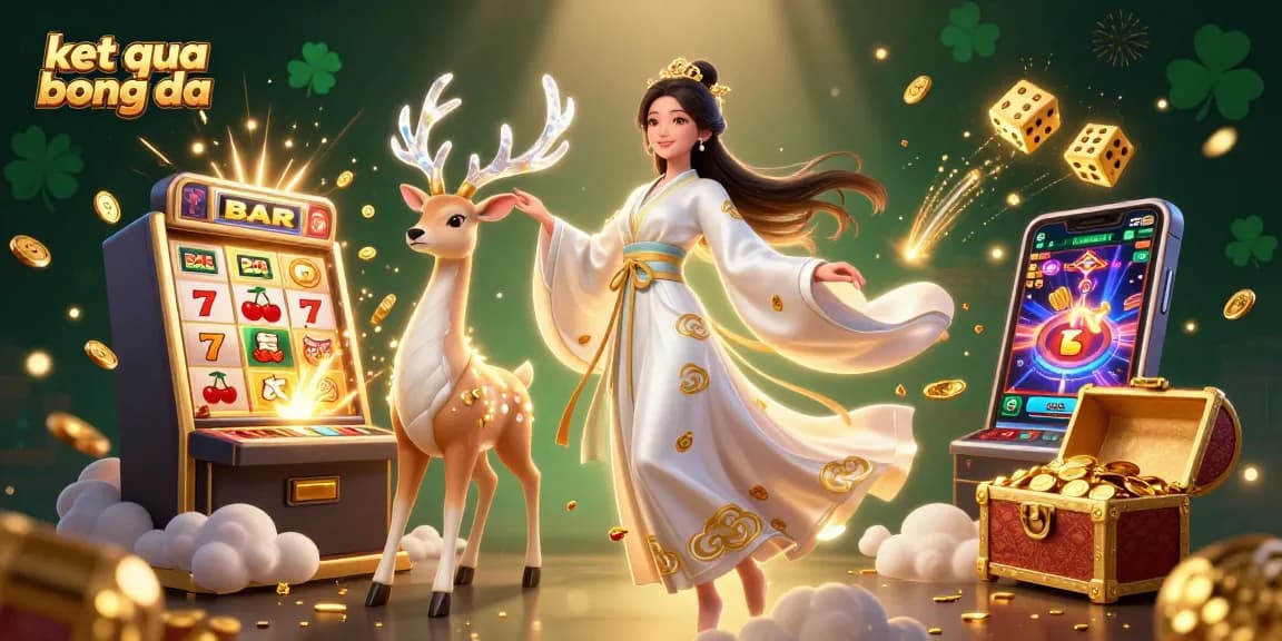 Experience winning with ket qua bong da, showcasing a dazzling 3D casino scene full of action and vibrant visuals.