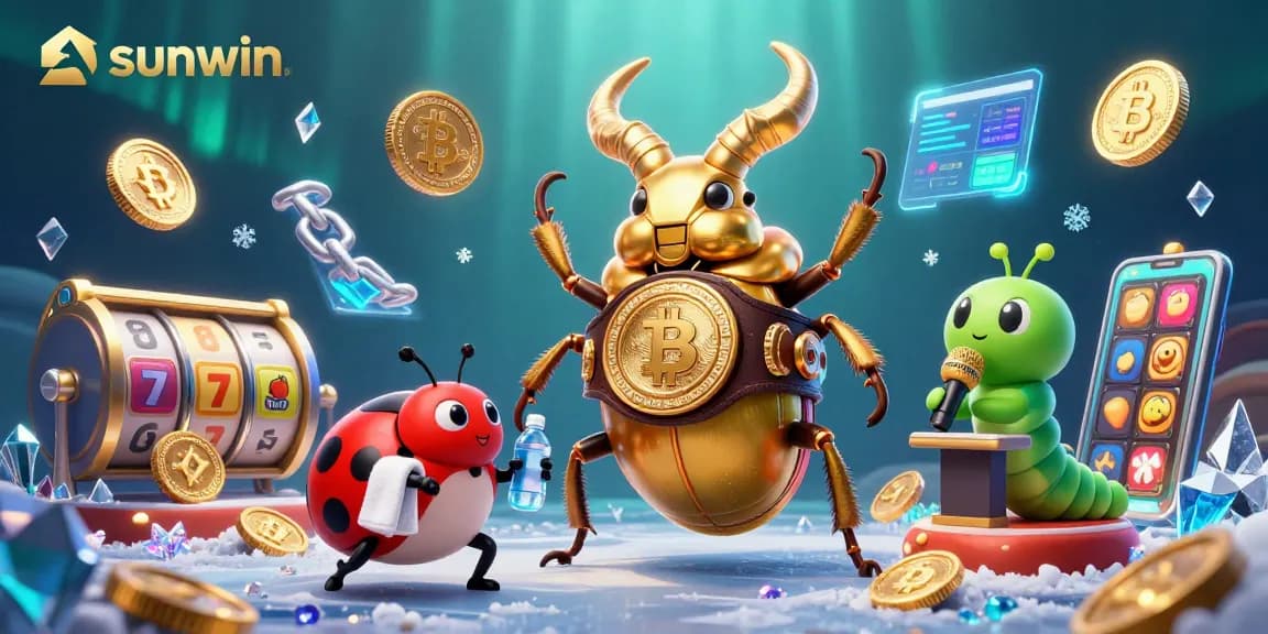 Sunwin delivers thrilling casino experiences with vivid characters, slot reels, and cryptocurrency elements.