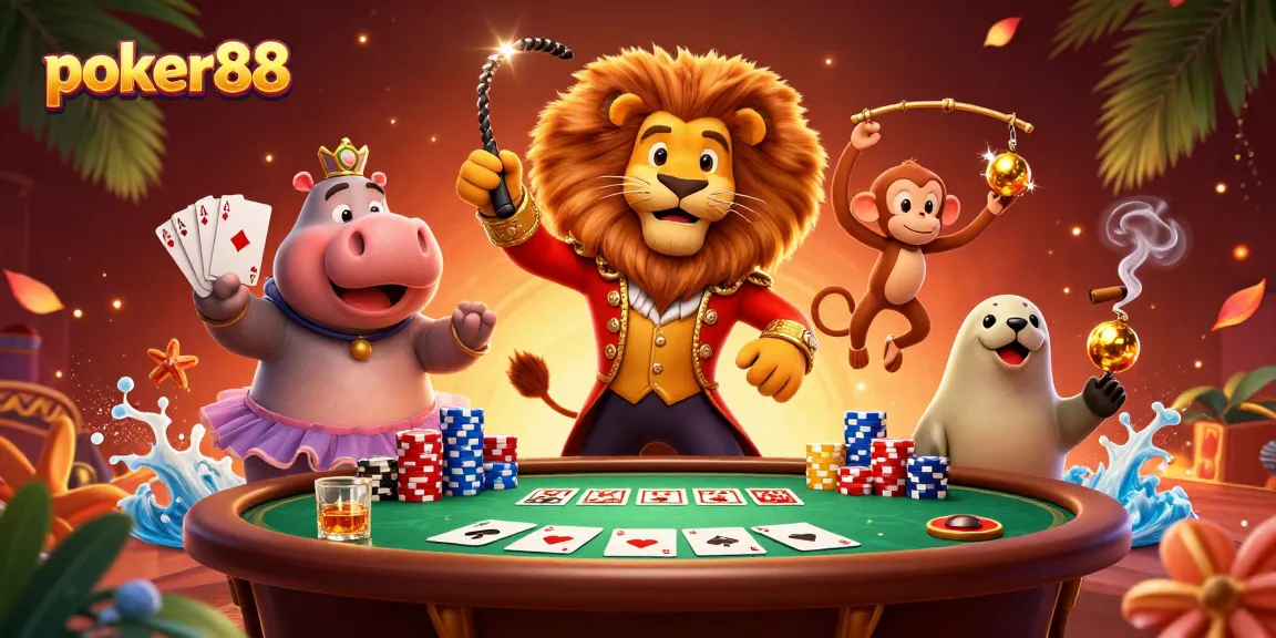 Experience the excitement of poker88's neon-lit online atmosphere with dynamic characters.