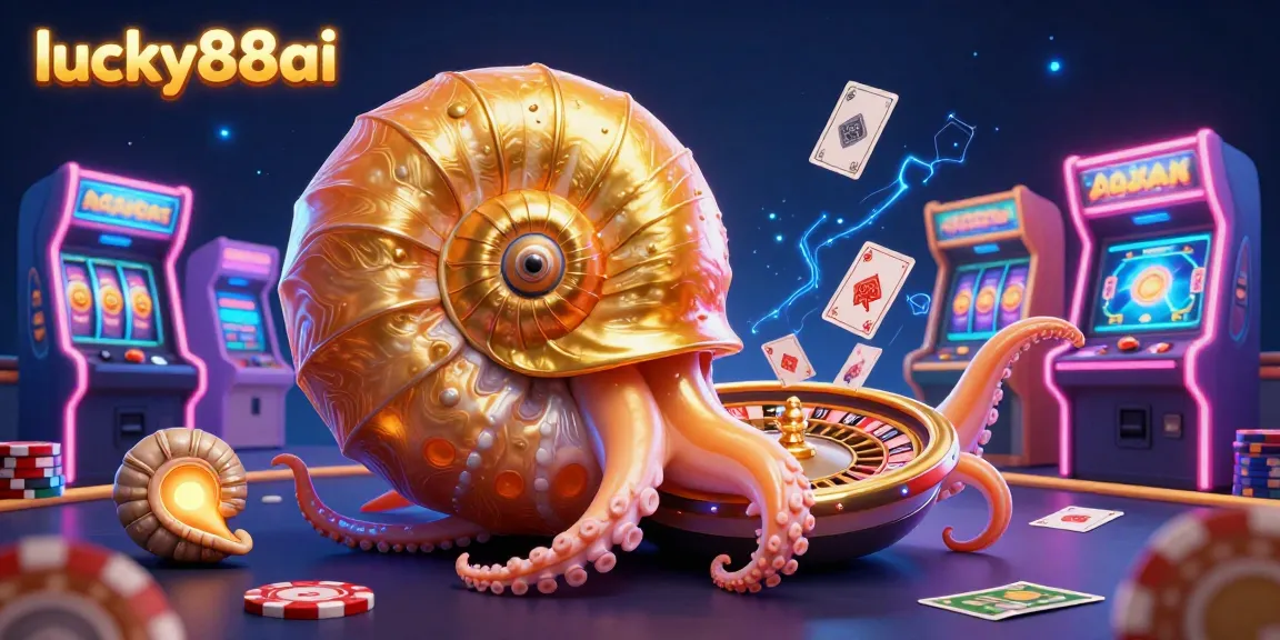Experience the excitement of lucky88ai with a giant nautilus roulette and vibrant casino elements.