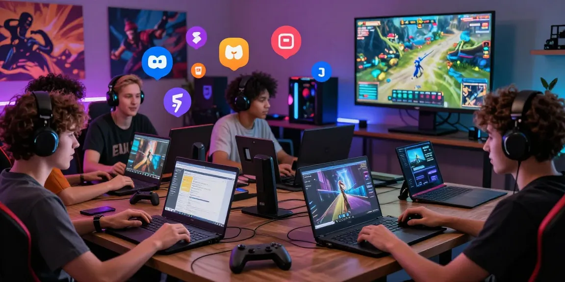 Gamers connecting on discordtree.com in a vibrant community atmosphere.