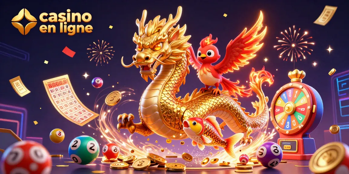 Expérimentez l'univers du casino en ligne avec un dragon doré majestueux et des éléments de jeu éblouissants.