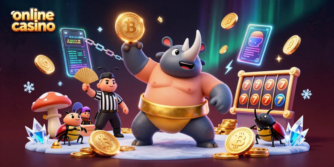 Experience the excitement of online casino gaming with slot reels and vibrant characters.