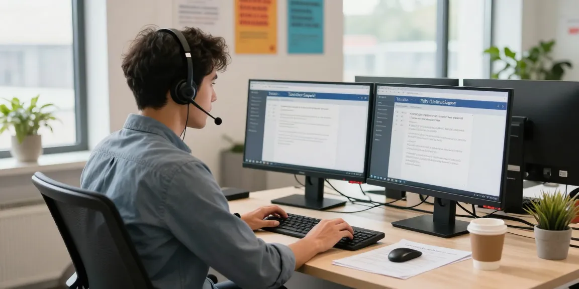 Customer service team providing Telus-Technical-Support assistance in a modern office setting.
