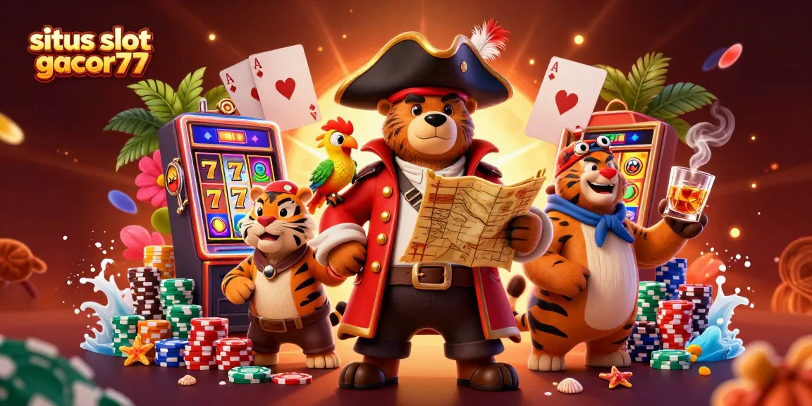 Experience thrilling wins at situs slot gacor77 with colorful slot machines and pirate adventure.